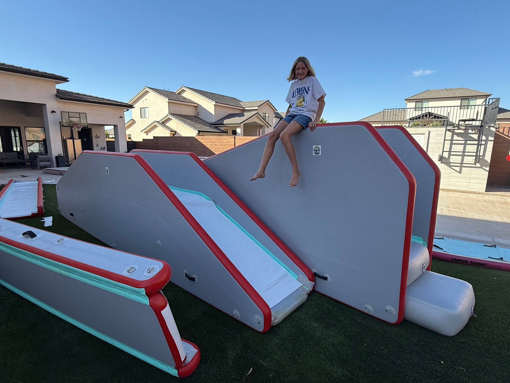 Full Swole Much Fun inflatable slide setup